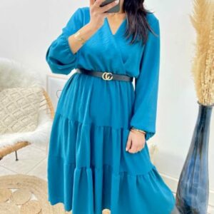 Robe mi-longue bleu