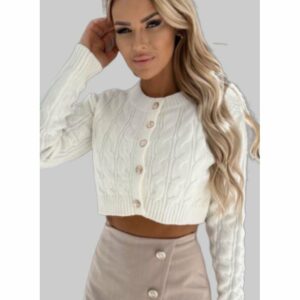 Gilet tressé blanc